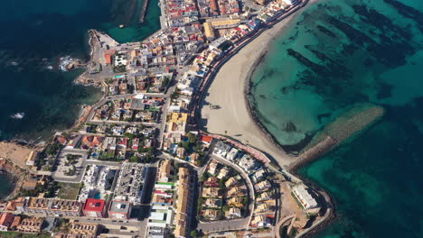 Aerial-view-of-Cape-Palos-resort-city-Spain-region-of-Murcia-sunny-day-top-shot